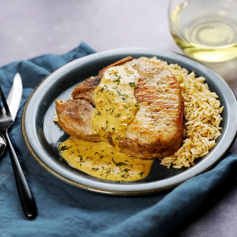 Dijon Dill Pork Chops  | Ready Set Eat Dill Pork Chops, Dill Mustard Sauce, Pork Chop Sauce, Pork Chop Seasoning, Lemon Dill Sauce, Creamy Dill Sauce, Pork Sauce, Dill Recipes, Ready Set Eat