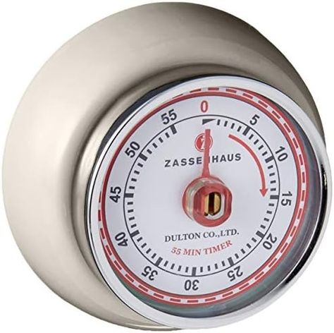 Amazon.com: Zassenhaus Magnetic Retro Kitchen, Classic Mechanical Cooking Timer (Cream), 2.7-Inch: Home & Kitchen Cupboard Living Room, Bar Console, Bookshelf Lighting, Kitchen Timer, Glassware Kitchen, Kitchen Timers, High Quality Kitchen, Dining Table With Bench, Gus Modern