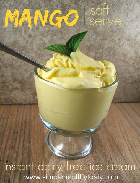 Mango Soft Serve Ice Cream Frozen Yogurt Recipes, Coconut Milk Ice Cream, Dessert From Scratch, Ice Cream Business, Mango Ice Cream, Serve Ice Cream, Diary Free, Dairy Free Ice Cream, Thm Desserts