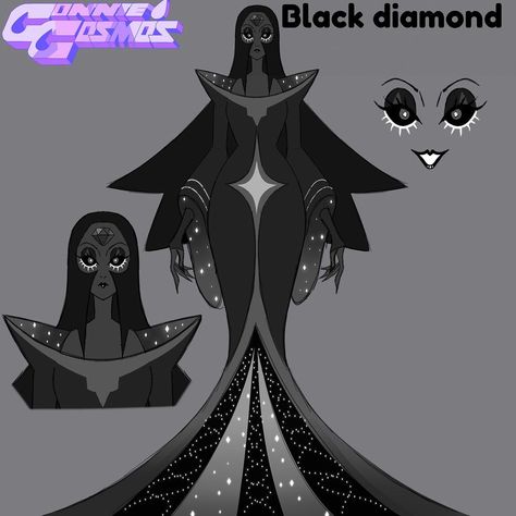 Dream Caster auf Instagram: „Black diamond full design 🖤🖤🖤 . . #stevenuniverse #SU #blackdiamond #diamonddays“ Black Diamond Steven Universe, Anime Steven Universe, Diamond Oc, Diamond Steven Universe, Blue Diamond Steven Universe, Diamond Steven, Diamond Authority, Crystal Gems Steven Universe, Steven Uni