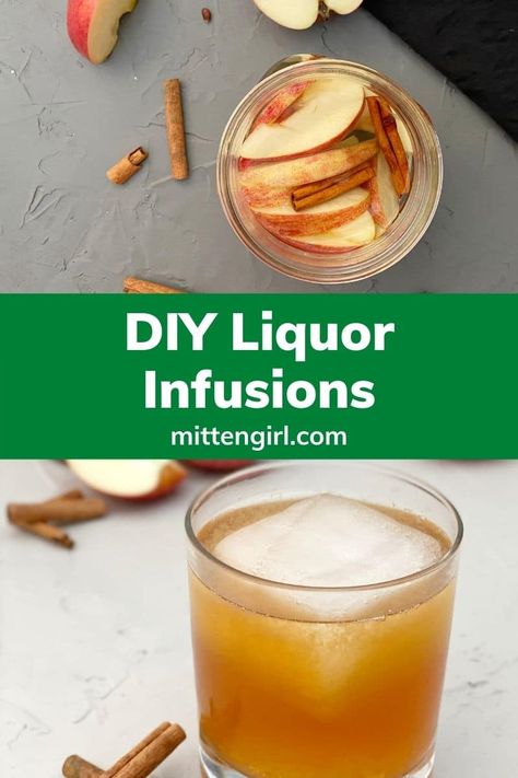 Give gin a unique and spicy twist with this apple and cinnamon infusion. Once your apple cinnamon gin is ready, use it in the cocktail recipe below. Liquor Infusions, Infused Alcohol Recipes, Diy Liquor, Homemade Gin, Gin Recipe, Gin Drink Recipes, Easy Gin Cocktails, Infused Liquors, Infused Gin