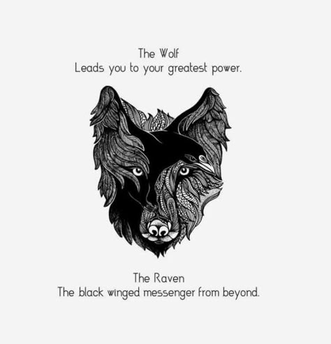 Rabe Tattoo, Horrible Tattoos, Master Tattoo, Raven And Wolf, Shadow Wolf, Crow Tattoo, Raven Tattoo, Wolf Quotes, Wolf Spirit Animal