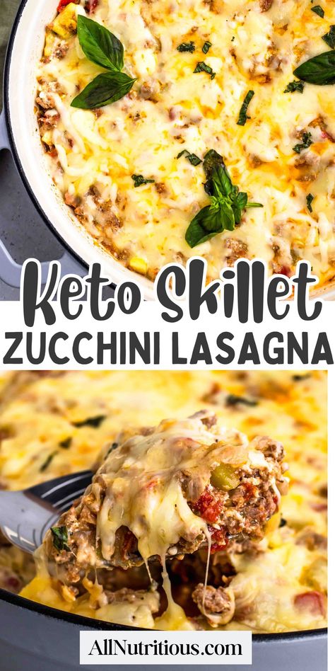 Looking for quick and delicious keto dinners? This Zucchini Lasagna Skillet is the perfect high-protein meal that's packed with flavor. One of the best skillet meals for satisfying those lasagna cravings without derailing your low carb diet! Enjoy this one pan dinner. Low Carb High Protein Lasagna, Fast And Easy Low Carb Dinners, Low Carb Take Out Options, Dinner Without Carbs, Easy Dinner Ideas Low Carb, Low Carb Protein Meals, Easy Low Carb Dinner Recipes For Family, Meal Prep Low Carb High Protein, Healthy No Carb Dinner Recipes