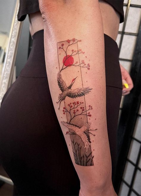 100 Elegant Cherry Blossom Tattoos (Most Unique Gallery) - The Trend Scout Japanese Dragon With Cherry Blossoms, Japanese Tattoo Art Cherry Blossom, Japanese Style Tree Tattoo, Male Cherry Blossom Tattoo, Japanese Cherry Tree Tattoo, Japan Tatoos Design, Japanese Inspired Tattoos For Women, Japanese Blossom Tree Tattoo, Sakura Tattoo Men