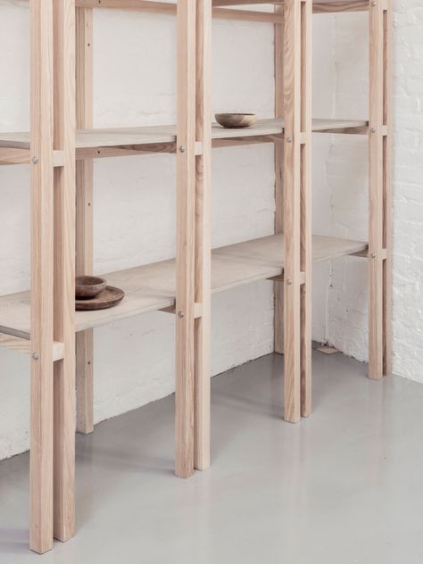 Plywood Shelves, Shelving Design, Modular Shelving, Folding Furniture, Plywood Furniture, Pottery Studio, Cat Furniture, Architect Design, Interior Furniture