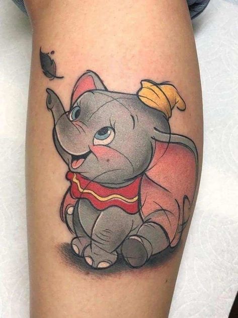 Disney Tattoos For Men, Disney Characters Tattoos, Dumbo Tattoo, Cute Disney Tattoos, Disney Tattoos Quotes, Disney Inspired Tattoos, Disney Sleeve Tattoos, 10 Tattoo, Brother Tattoos