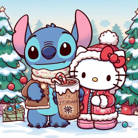 Cute Christmas Pictures To Draw, Stitch And Hello Kitty, Hello Kitty And Stitch, Kitty Wallpaper Iphone, Hello Kitty Wallpaper Iphone, Pink Hello Kitty Wallpaper, Christmas Pictures To Draw, Stitch Hello Kitty, Pink Hello Kitty Wallpaper Iphone