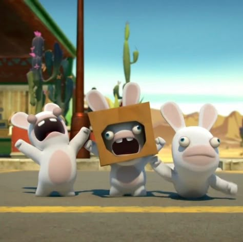 Rabbids Invasion Matching Pfp, Rabbit Invasion Funny, Rabbids Invasion Pfp, Rabbids Invasion Icon, Rabbids Invasion Wallpaper, Trio Matching Pfps Funny, Rabbids Invasion Funny, Rabbids Pfp, Iconic Trios Cartoon