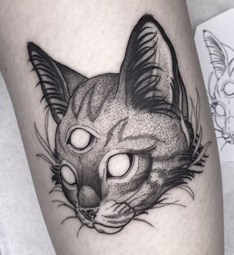 3rd Eye Tattoo, Cat Skull Tattoo, Cat Eye Tattoos, Cat Face Tattoos, Gotik Tattoo, Third Eye Tattoos, Petit Tattoo, Cat Tattoo Designs, Tattoo Graphic