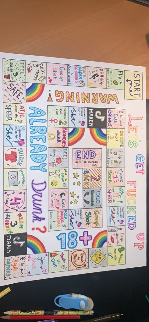 Diy Drinking Games Board, Drinking Diy Board Game, Board Games To Make With Friends, Alcohol Board Games, Party Games Without Alcohol, For The Girls Game Cards, Girls Drinking Games, Drinking Games Board Games, Girls Night Board Games Diy