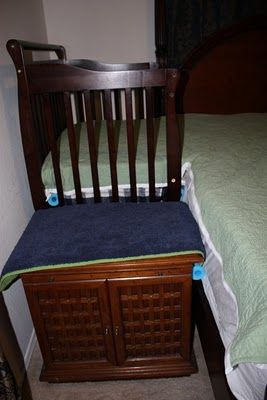 How To Sidecar A Crib Sidecar Crib, Sidecar, Cool Baby Stuff, Baby Sleep, Platform Bed, Cribs, Storage Bench, Dining Chairs, Bedroom