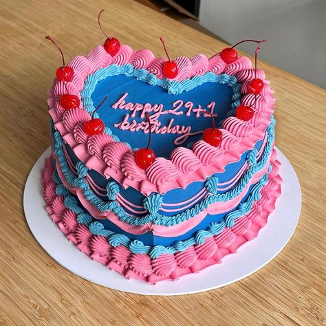 LAM LAM Cakes (@lamlamcakes) • Instagram photos and videos Cake Styles, 17 Birthday Cake, Shaped Cakes, Vintage Birthday Cakes, Tiny Cakes, Cupcake Cake Designs, Bakery Ideas, Funny Birthday Cakes, Heart Shaped Cakes