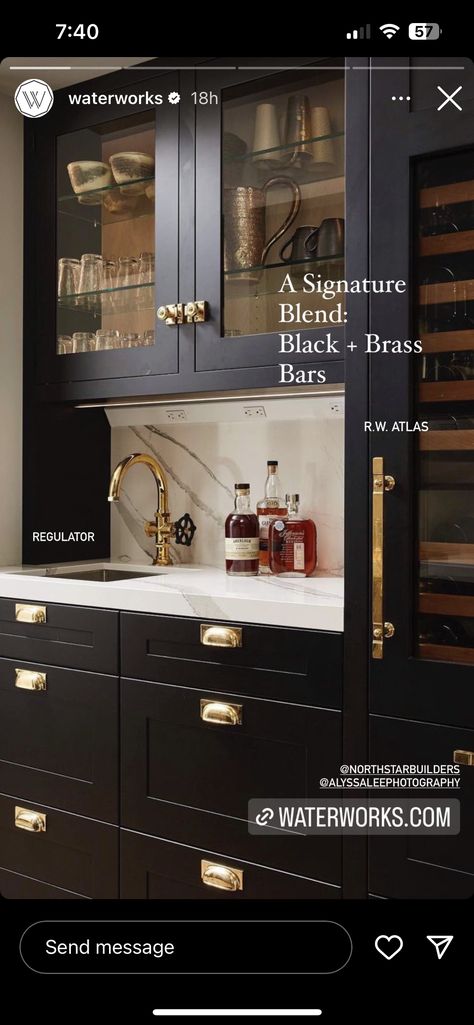 Wet Bar Ideas In Living Room, Tall Wine Fridge, Wine Fridge Cabinet, Modern Wet Bar, Built In Bar Cabinet, Dry Bar Ideas, Hastings House, Wet Bar Designs, Home Wet Bar