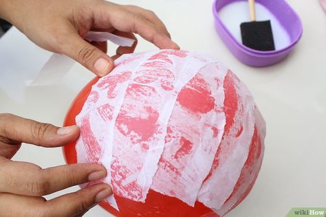 3 Ways to Make a Chinese Lantern - wikiHow Chinese Floating Lanterns, Yarn Lanterns, Mid Autumn Festival Craft, Chinese Lanterns Diy, Tissue Paper Lanterns, Lantern Crafts, Craft Activities For Toddlers, Chinese New Year Activities, Paper Lanterns Diy