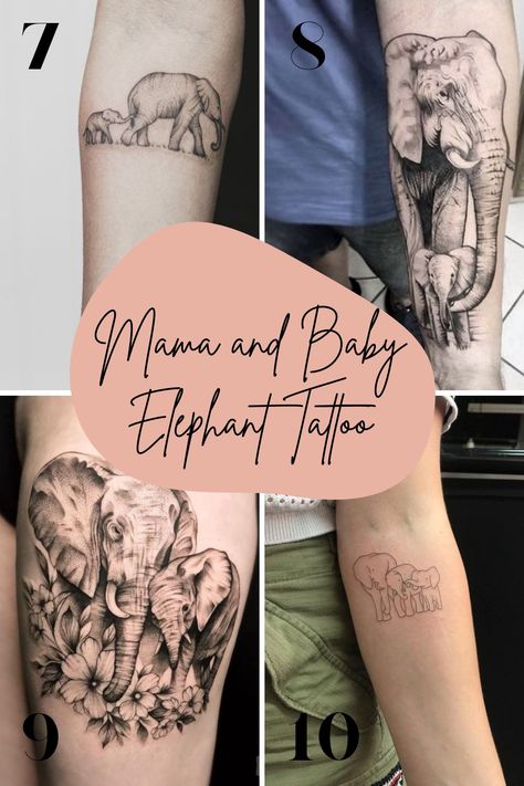 Mom And Son Tattoo Ideas Elephant, Shoulder Elephant Tattoos For Women, Celtic Elephant Tattoo, Forearm Elephant Tattoo Women, Elephant Family Tattoos For Women, Elephant Tattoos With Flowers Half Sleeves, 2 Elephants Tattoo, Elephant Tattoos Mother Daughter, Mom Elephant Tattoo