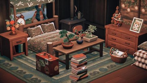 Mountain cabin getaway~🏔️🌲🖼️: AnimalCrossing Acnh Cabin Bedroom, Animal Crossing 6x6 Room, Acnh 6x6 Room, Acnh 6x6 Room Design, Acnh Mountain, Animal Crossing Interior, Acnl Clothes, Animal Crossing House, Acnh Interior