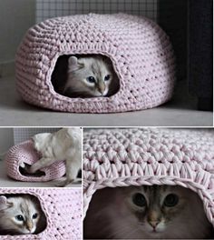 Cat Sweater Pattern, Cat Bed Pattern, Cat Pod, Diy Cat Bed, Crochet Cat Bed, Baby Crochet Patterns Free, Crochet Cat Pattern, Crochet Baby Boy, Trendy Sewing