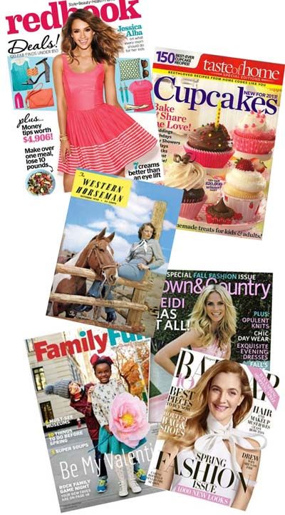 6 FREE Magazines Today: Redbook Magazine, Taste of Home Magazine, Western Horseman Magazine, Family Fun Magazine, Town & Country Magazine & Harper’s Bazaar Magazine Free Magazines By Mail, Free Magazine Subscriptions, Western Horseman, Fun Magazine, Free Mail, Town And Country Magazine, Parenting Jokes, Bazaar Magazine, Country Magazine