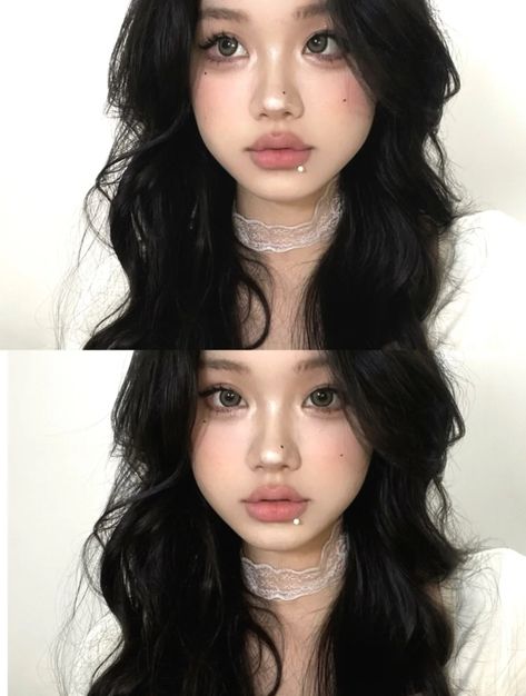 Asian Aesthetic Makeup, Makeup Ideas Chinese, Make Up Looks Douyin, Asian Makeup Douyin, East Asian Style, Douyin Makeup Non Asian, China Doll Aesthetic, Douyin Makeup Look Natural, Douyin Makeup Aesthetic