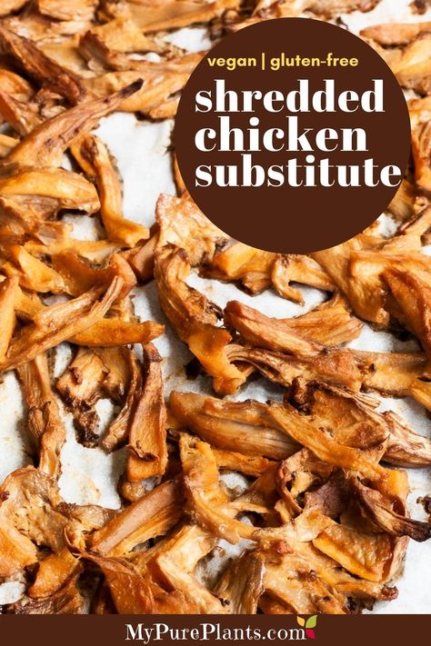 Vegan Chicken Recipes, Vegan Bbq Sauce, Shredded Chicken Recipe, Chicken Substitute, Great Vegan Recipes, Homemade Buffalo Sauce, Vegan Burrito, Soy Curls, Vegan Snack Recipes