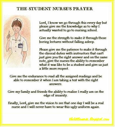 student nurse Prayer For Students, Nurses Prayer, Nursing Fun, Nursing Humor, Nursing School Motivation, Nursing School Humor, Nursing School Survival, Nurse Rock, Becoming A Nurse