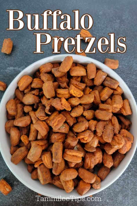 Spicy Buffalo Pretzels Recipe is perfect for football parties, an afternoon snack, or anytime you want a fun pretzel snack. Buffalo Pretzels Recipes, Tajin Pretzels, Flavoured Pretzels, Buffalo Pretzels, Homemade Pretzels Recipe, Spicy Pretzels, Buffalo Sauce Recipe, Seasoned Pretzels, Pretzel Snacks