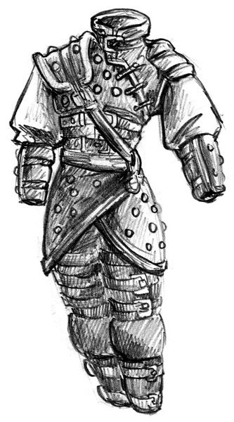 Medieval Armour Art, Studded Armor Dnd, Chain Armor Drawing, Leather Armor Reference Drawing, Chitin Armor Concept Art, Leather Armor Drawing, Drawing Armor Reference, Dnd Armor Art, Leather Armour Dnd