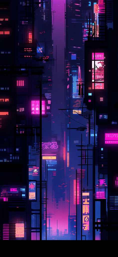 Aesthetic Wallpaper Vaporwave, Phone Wallpaper Cyberpunk, Neon Minimalist Wallpaper, Cyberpunk Cityscape Wallpaper, Japanese Cyberpunk Wallpaper, City Pop Wallpaper Iphone, Anime Night City Aesthetic Wallpaper, Neon City Drawing, Tokyo Neon Wallpaper