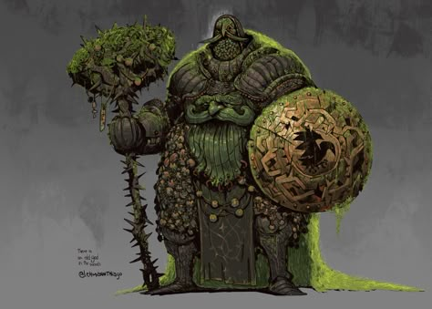 Dnd Green, Half Giant, Thiago Lehmann, Mork Borg, Forest King, Mythical Creatures Fantasy, Green Knight, Dnd Dragons, Dnd Monsters