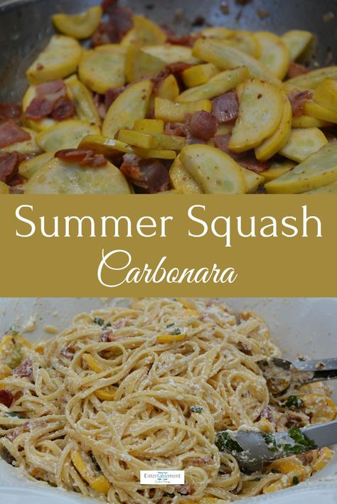 Creamy, tasty, quick and easy. This succulent pasta makes for a fast and healthy weeknight meal, using the best of summer ingredients. #recipe #pasta #healthy #easy #summer squash #ricotta Summer Squash Pasta, Squash Carbonara, Summer Ingredients, Squash Pasta Recipe, Appetizer Healthy, Vegetables Dinner, Delicious Pasta Recipes, Pasta Healthy, Breakfast Desserts