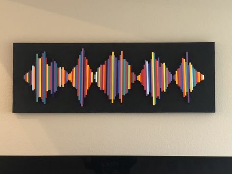 Plastic Straw Crafts, Lounge Wall Art, Sound Wave Art, Glitter Painting, Wave Wall Art, Straw Art, Straw Crafts, Wall Outdoor, Diy Music