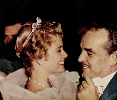 The Night Was Filled With Memories—Grace Kelly & Prince Rainier - Vintage Paparazzi Grace Kelly And Prince Rainier, Old Married Couple, The Guest List, Dark Suit, Grace Of Monaco, Princess Grace Kelly, Prince Rainier, Grey Fur, Old Hollywood Stars