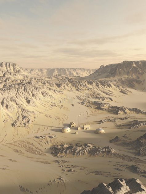 Alien Desert, Futuristic Concept Art, Desert Planet, 40k Armies, Greenhouse Effect, Science Fiction Illustration, Spaceship Earth, About Science, Space Fantasy