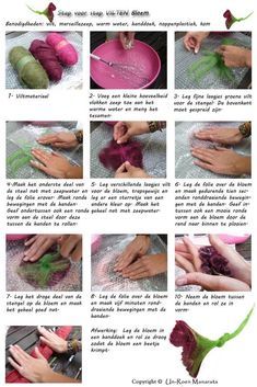 Tovad Ull, Felt Flower Tutorial, Wet Felting Projects, Needle Felting Tutorials, Felt Fairy, Wet Felt, Needle Felting Projects, Felt Jewelry, Wool Art