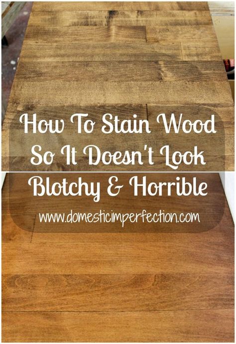 One simple step you can’t skip if you want evenly stained wood. Blotchy Stain On Wood, How To Fix Blotchy Stain On Wood, Pre Stain Wood Conditioner, Flooring Countertop, How To Stain Wood, Maple Wood Flooring, Wood Staining, Wood Conditioner, Wood Primer