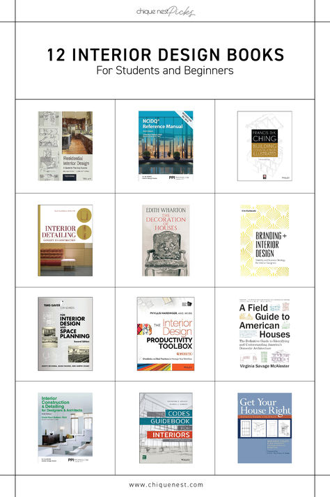 Learn all there is about interior design from these suggested books for beginners and students.   #InteriorDesign #HomeDecor #style #decorstyle #interiordesigninspo #homedecortips #designguides #homedecorlove #art #follow #Followme #design #lifestyle #pinteresttrends #designtips #decorguide #chiquenest #trending #books #designbooks #interiordesignbooks #architecture #architecturebooks Books On Interior Design, Books For Interior Designers, Best Interior Design Books, Interior Design Study Notes, Architecture Room Design, Books Interior Design, Interior Design Major, Interior Design For Beginners, Interior Architecture Sketch