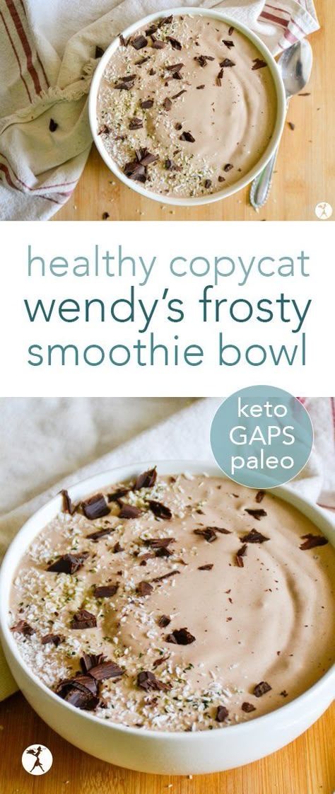 Wendy's Frosty, Protein Smoothie Bowl, Chocolate Smoothie Bowl, Wendys Frosty, Dessert For Breakfast, Dessert Smoothie, Chocolate Smoothie, Glutenfree Dairyfree, Low Carb Chocolate