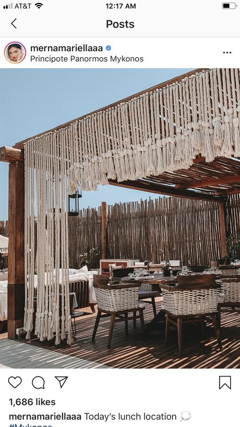 Macrame Outdoor, Cabana Bar, Casa Cook Hotel, Boho Deck, برج العرب, African Interior Design, Terrace Decor, Small Deck Decorating Ideas, Casa Vintage