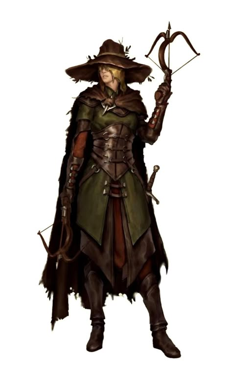 Female Human Rogue - Tenessa - Pathfinder 2E PFRPG DND D&D 3.5 5E d20 fantasy D&d Adventurer, Dnd Scout, Fantasy Scout, Human Character Art, Druid Rogue, D D Rogue, Pathfinder Rpg Characters, Sci Fi Character, Science Fiction Art Retro