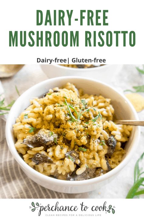 Dairy Free Mushroom Risotto, Dairy Free Mushroom Recipes, Dairy Free Risotto Recipes, Dairy Free Risotto, Crockpot Dairy Free, Gf Meals, Df Recipes, Vegan Risotto, Dairy Free Recipes Dinner