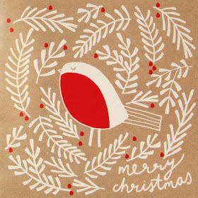 print & pattern: CHRISTMAS 2016 - paperchase part 1 Red Bird Illustration, Linocut Christmas, Bird Diy, Pink Popcorn, Print Christmas Card, Fabric Stamping, 카드 디자인, Robin Bird, Xmas Card