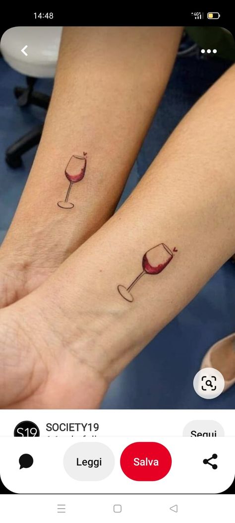 Bff Tattoos, Red Tattoos, Matching Tattoos, Heart Tattoo, Tattoos And Piercings, Infinity Tattoo, Jesus Fish Tattoo, Tatting, Wine Glass