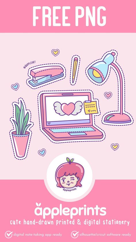 Cute Digital Stickers Free, Cute Stickers Printable Kawaii Planners, Digital Stickers Goodnotes Free Png, Digital Stickers Free Png, Sticker Set Free Printable, Goodnotes Freebies, Good Notes Stickers Png, Good Notes Stickers Free, Goodnotes Stickers Free Png