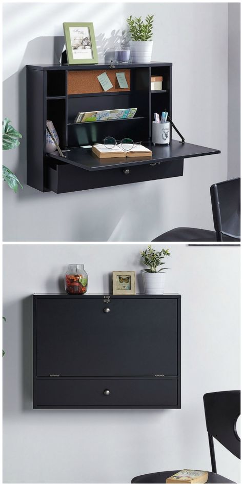 Floating Desks, Fold Down Desk, Modern Home Office Desk, Study Table Designs, Space Saving Desk, Paper Organizer, Desks For Small Spaces, Floating Desk, Big Desk