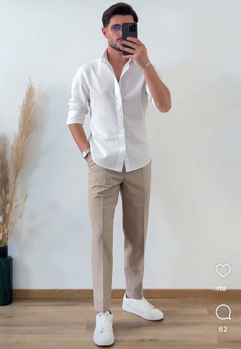 Outfit Con Pantalon Beige, Camisa Blanca Outfit, Outfit Hombre, Kids Room Interior Design, Minimalist Fashion Men, Pants Outfit Men, Beige Outfit, Kids Interior Room, Outfit Mujer