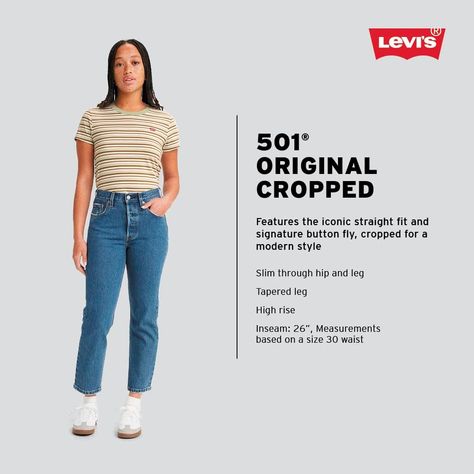 Levi's Women's Premium 501 Crop Jeans, Black Sprout, 23 at Amazon Women's Jeans store Levi's 501 Crop Jeans Outfit, Levis 501 Cropped Outfit Winter, Levis 501 Cropped Outfit, Cropped Levis 501, Levi’s 501 Cropped, Levis 501 Original, Jeans Store, Levis Women, Amazon Women