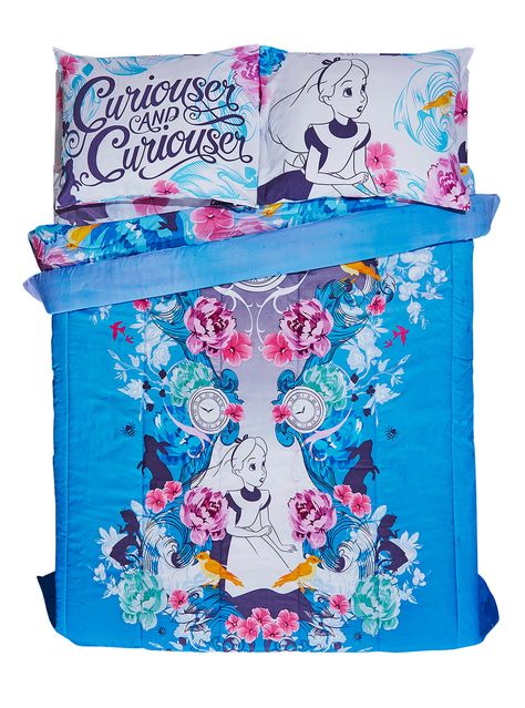 Disney Alice In Wonderland Purple Floral Full/Queen Comforter | Hot Topic Disney Dorm, Alice In Wonderland Room, Alice In Wonderland Flowers, Deco Disney, Casa Disney, Disney Bedding, Disney Bedrooms, Purple Bedding, Disney Rooms