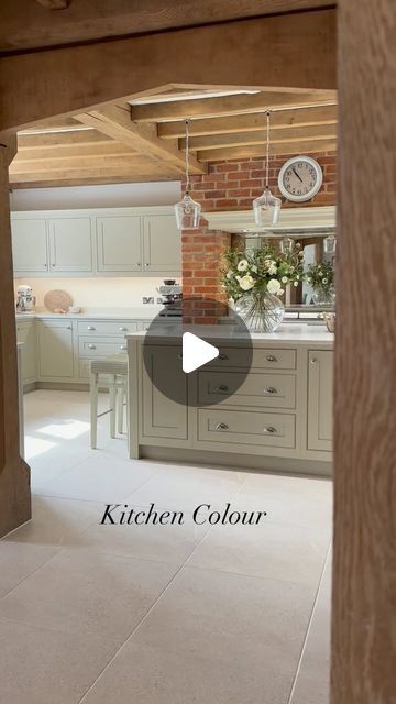 Beth Aspinall on Instagram: "Morning! Kitchen Cabinetry Colour… This kitchen, was made by @timbe.rkraft & painted in the colour ‘Dove Grey’, which is a @neptunehomeofficial paint. It’s best described as a French Grey, which exudes more of a warm green hue, than grey. I love this colour and if I had to have my kitchen painted again, which it will need doing in the future - I would still choose this colour, as it compliments the warmth of the beams & the reclaimed bricks & has a very timeless feel to it!  Have a lovely Wednesday xx  #cabinetry #kitchen #kitchendesign #viral #countrykitchen #countrystyle  #hue #neutral #kitcheninspiration #stylishlook #neutralstyle #neutralshades #paint #neptunehome #kitchencabinets #kitchengoals #kitchens #bespoke #handmade #handmadewithlove #handmadeisbette Neptune Home, Kitchen Prices, Kitchen Manufacturers, Reclaimed Brick, Bespoke Kitchen, Kitchen Dimensions, Handmade Kitchens, Too Soon, Kitchen Color