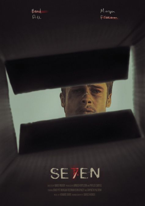 Seven 1995, Media Coursework, Se7en 1995, Film Seven, Seven Movie, Cholo Style, Best Movie Posters, Film Poster Design, David Fincher