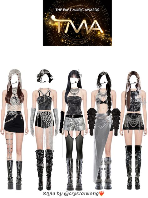 Blackpink Award Show Outfit Ideas, Kpop Stage Outfits Ideas 5 Members, Kpop Soloist Outfit, Stage Outfits 5 Members, Kpop Performance Outfit, Kpop Award Show Outfits, Stage Outfits Kpop, Stage Outfits Ideas, Korean Outfits Kpop